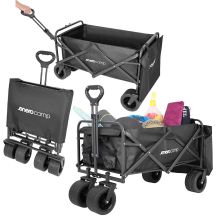 DELUXE FOLDABLE TRAVEL AND BEACH STROLLER 90x57x73-96CM WITH HANDLE BLACK
