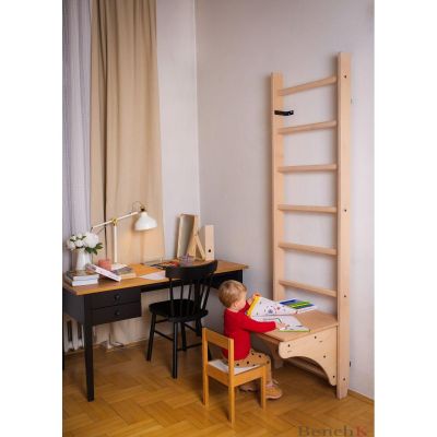 32. WOODEN PULL-UP LADDER WITH DESK BENCHK 112