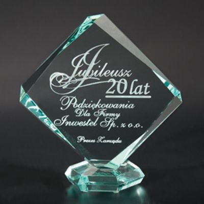 2. Engraved glass trophy with case