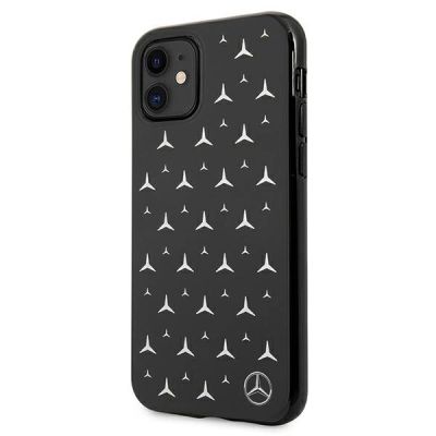 2. Mercedes Silver Stars Pattern Case for iPhone 11 / Xr - Black