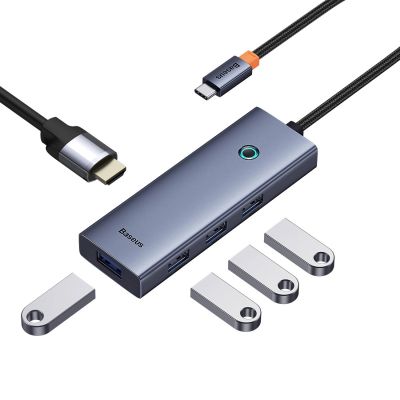 19. Baseus UltraJoy Series 5in1 USB-C HDMI 4K 4x USB-A 3.0 USB hub - gray