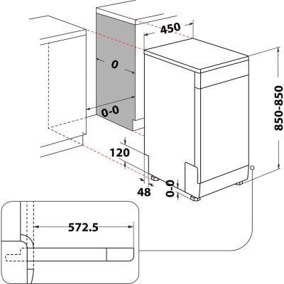 11. Freestanding dishwasher WHIRLPOOL WSFO3T223PCX 10 sets.