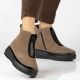 6. Women's beige platform ankle boots Filippo DBT8264