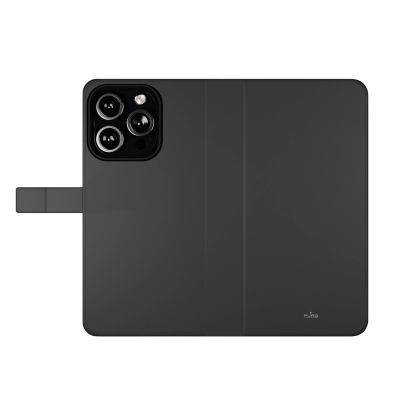 7. Puro Wallet Detachable MagSafe 2in1 PU Leather Case with Flap and Wallet for iPhone 16 Pro - Black