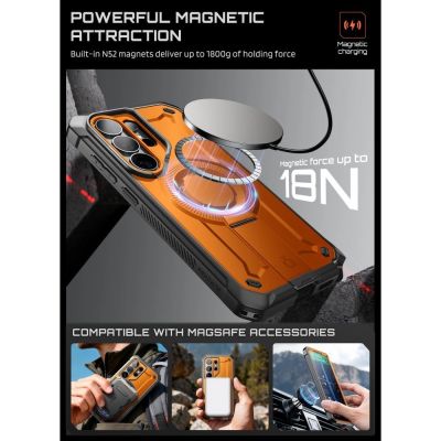 4. Supcase Unicorn Beetle Pro Mag MagSafe 2-set Case for Samsung Galaxy S26 Ultra - Black and Orange