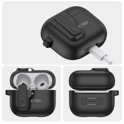 5. Tech-Protect Slim Hook Case for AirPods 4 - Black