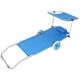 11. FOLDABLE BEACH CHAIR WITH CANOPY ON WHEELS 116x62x60-90CM BLUE