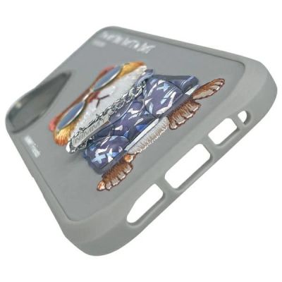 8. Nimmy Glasses Cool Cat iPhone 16 Case - Gray
