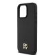 6. DKNY Leather Monogram Pattern Metal Logo MagSafe Case for iPhone 15 Pro Max - Black