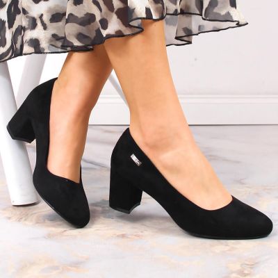 Sergio Leone W SK314D Suede Heeled Pumps Black