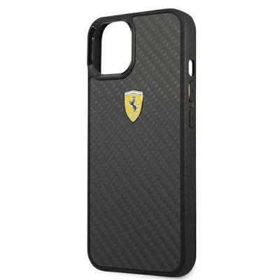 6. Ferrari FEHCP13SFCABK iPhone 13 mini 5.4" black/black hardcase On Track Real Carbon