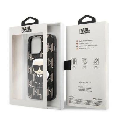 8. Karl Lagerfeld KLHCP13LPMNIKBK iPhone 13 Pro / 13 6.1" hardcase black/black Monogram Ikonik Patch