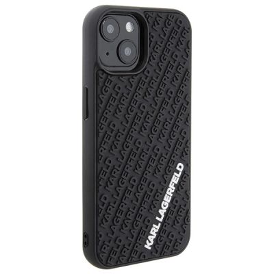4. Karl Lagerfeld 3D Rubber Multi Logo case for iPhone 15 - black