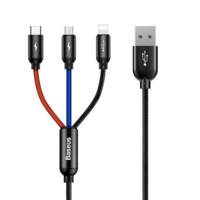 2. BASEUS USB CABLE 3IN1 USB-C / LIGHTNING / MICRO 3A