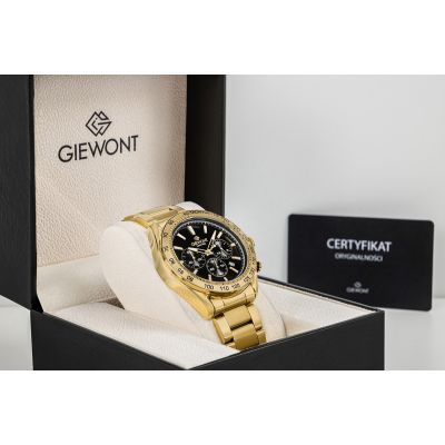 8. Men's Watch Giewont Chronograph Sapphire Gold Black GW9580-B4