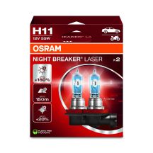 Bulb (Set of 2) H11 12V 55W PGJ 19-2 up to 150 m beam length, up to 150% more brightness, up to 20% whiter light Night Breaker Laser, white
