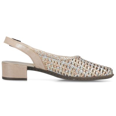 2. Women's metallic beige sandals Rieker 47078-90