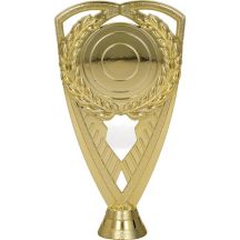 Gold plastic figurine with space for an emblem