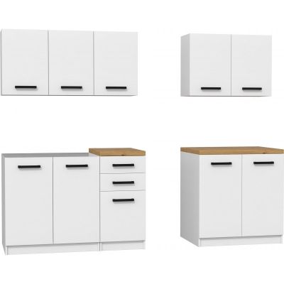 3. KITCHEN SET 2M WHITE MATTE, ARTISAN COUNTERTOP