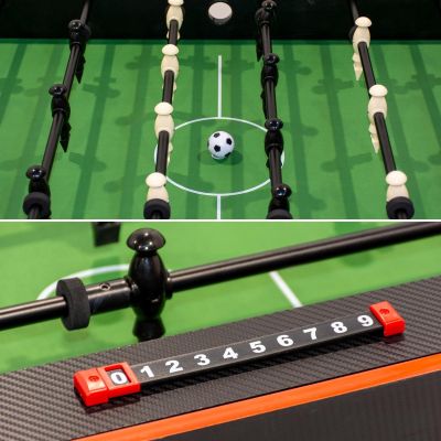 10. 3-in-1 ROTARY GAME TABLE BILLIARDS TABLE FOOTBALL AIR HOOK-UP 121x84.5x85.3CM BLACK