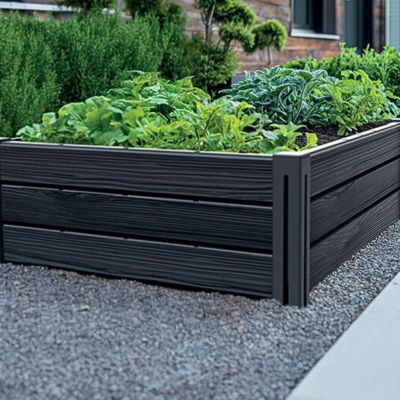12. GARDEN BED EDGE BASE WOOD 149x75CM ANTHRACITE