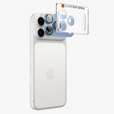 21. Spigen Optik Pro XL GLAS.TR EZ FIT Tempered Glass Camera Screen Protector for iPhone 18 Pro - Light Blue
