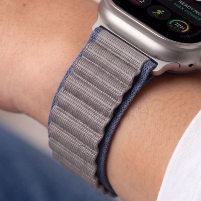 9. Tech-Protect Nylon Pro Band for Apple Watch 44 / 45 / 46 / 49 mm – Navy Grey