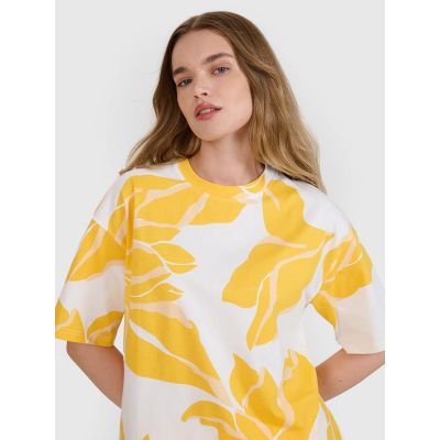 Women's oversize printed T-shirt 4F 4FRSS25TTSHF2692-90A