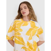 Women's oversize printed T-shirt 4F 4FRSS25TTSHF2692-90A