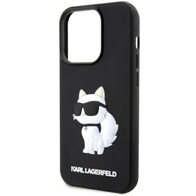 6. Karl Lagerfeld KLHCP14L3DRKHNK iPhone 14 Pro 6.1" black/black hardcase Rubber Choupette 3D