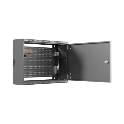 16. TPR INSTALLATION CABINET 10" & 19" WITH MESH BOARD 560X420X180 BLACK LANBERG (ASSEMBLED)