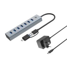 Conceptronic HUBBIES21GP USB 3.2 Gen 1 (3.1 Gen 1) Type-A 5000 Mbit/s Hubs and Hubs Gray