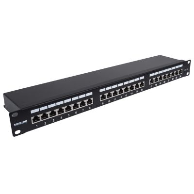 3. INTELLINET 24-Port Cat6a Patchpanel FTP 1HE black