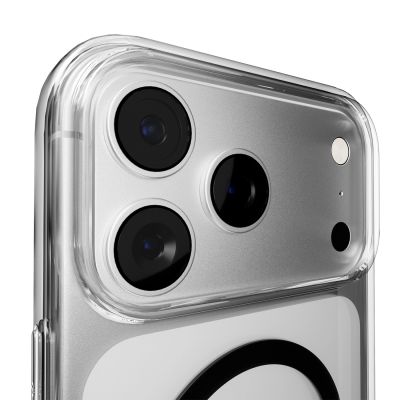6. Puro Lite Mag TPU+PC Case Compatible with MagSafe for iPhone 17 Pro Max - Transparent with Black Ring