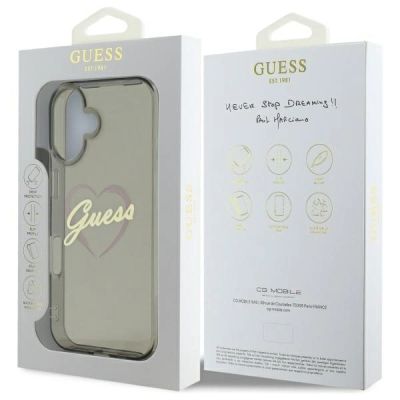 8. Guess IML Heart Case for iPhone 16 Plus - Black