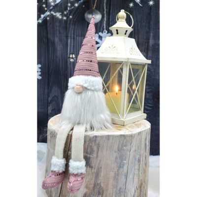 9. SHINY SANTA DECORATIVE gnome 38+20CM PINK