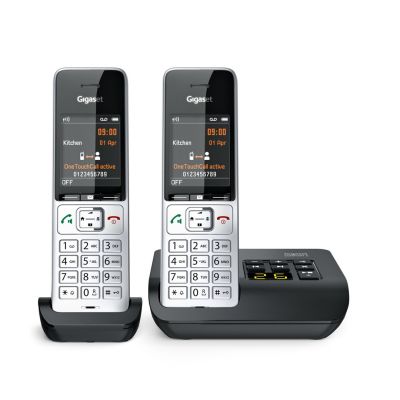 5. Gigaset COMFORT 500A duo analog/DECT telephone Caller Name and ID Black, Silver