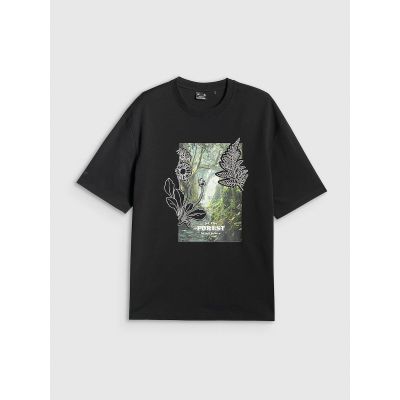 5. Women's loose T-shirt with print 4F 4FRSS26TTSHF3706-20S
