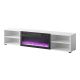 POLO TV cabinet 180x33x39 white + black fireplace