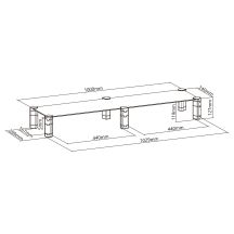 Maclean dual monitor stand, max. 20kg, tempered glass, (1029x285x127mm), MC-936