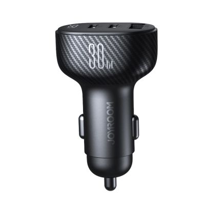 2. Joyroom JR-CCD04 30W 2x USB-C USB-A car charger with display - black