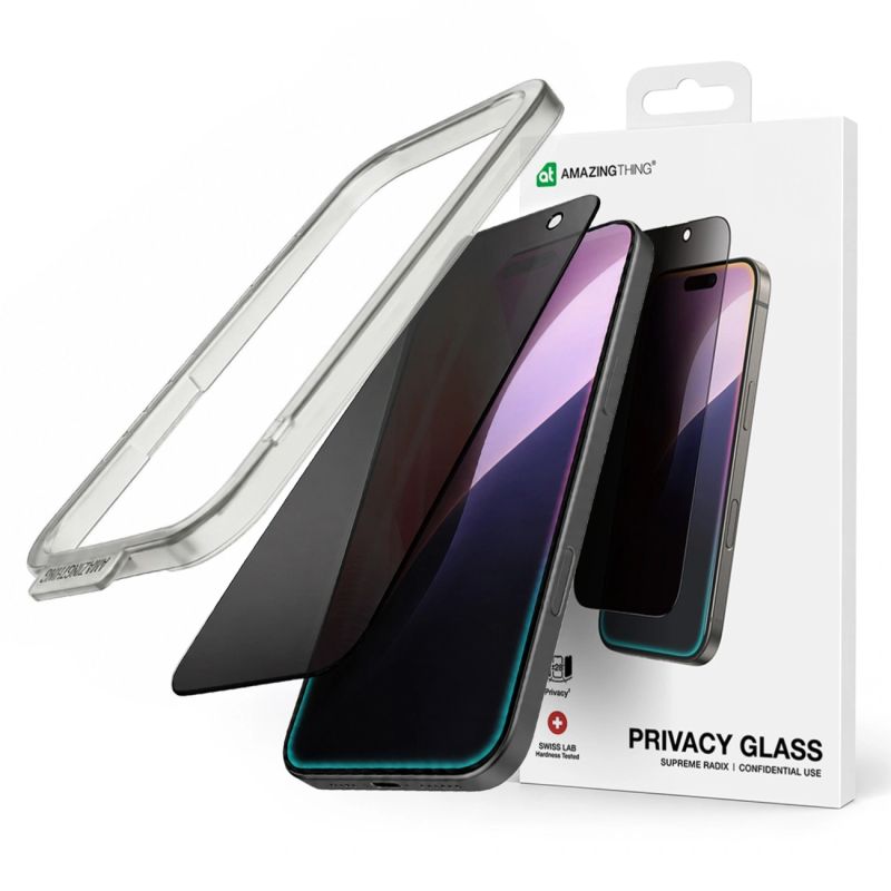 16. AmazingThing Radix Privacy Glass Privacy Tempered Glass for iPhone 16