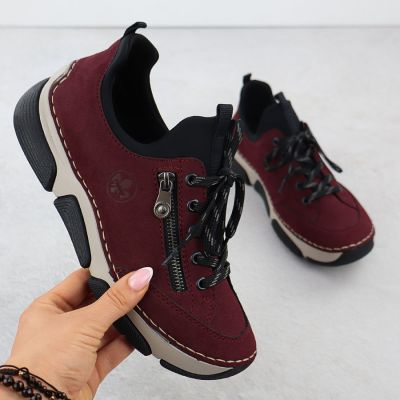 2. Comfortable women's burgundy shoes Rieker 45973-36
