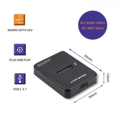 3. QOLTEC SSD DOCKING STATION M.2 SATA/PCIE | NGFF/NVME | USB 3.1