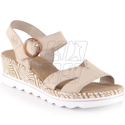 Comfortable wedge sandals Rieker W RKR595, beige