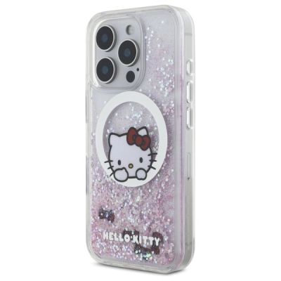 2. Hello Kitty Liquid Glitter Sweet Kitty Bows MagSafe iPhone 16 Pro Case - White