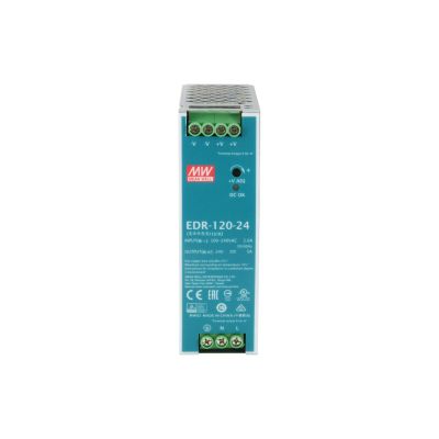 7. LevelOne industrial power supply 24VDC/120W + DIN rail silver