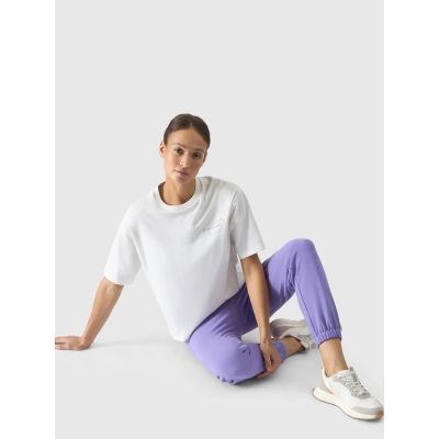 5. Women's oversize printed T-shirt 4F 4FRSS24TTSHF2089-11S