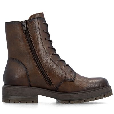 2. Brown women's leather worker boots Rieker 75800-25