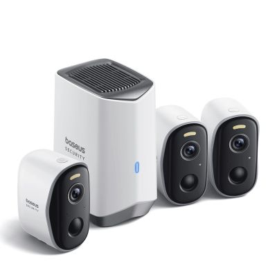 2. Baseus Security N1 2K Outdoor Camera Set 3x Camera + Base Station - White